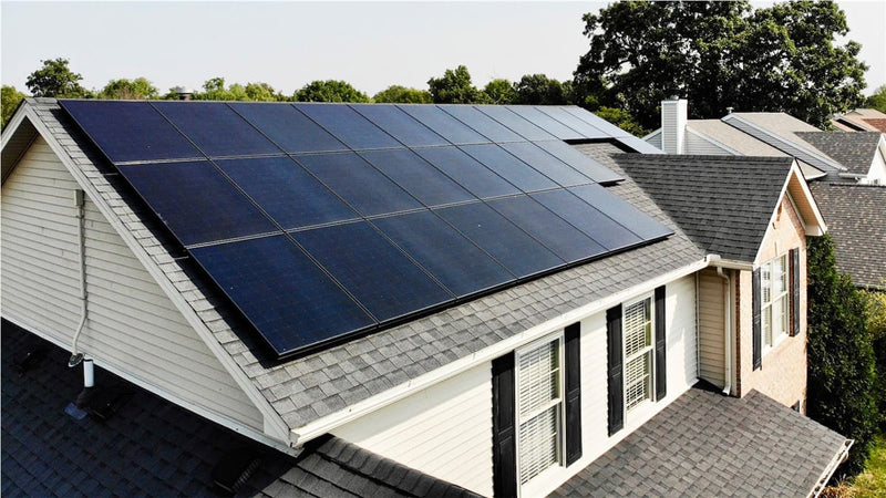 House with solar panels on the roof